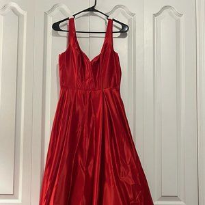 B Darlin Dress Red V-Neck A-Line Size 9/10 Juniors Prom/Formal